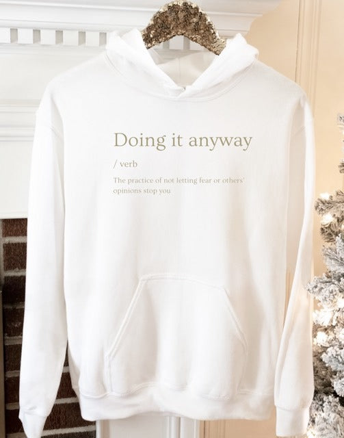 empowering quote hoodie, 3 colors 2 languages